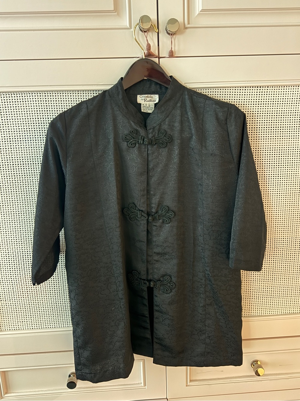 Classic Black Mandarin Collar Shirt Jacket